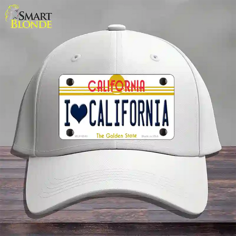 I Love California Novelty License Plate Hat Cotton / White