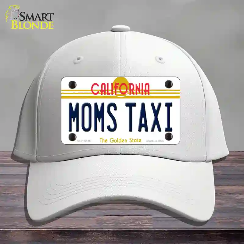 Moms Taxi California Novelty License Plate Hat Cotton / White