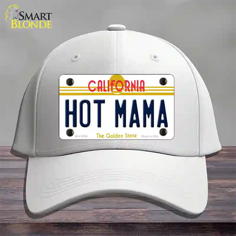 Hot Mama California Novelty License Plate Hat Cotton / White