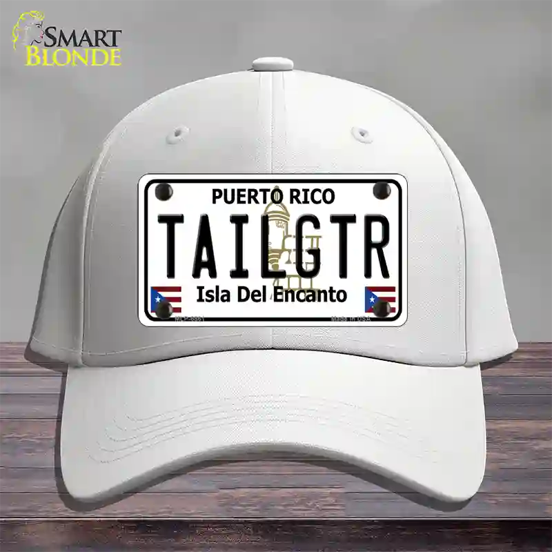 Tailgtr Puerto Rico Novelty License Plate Hat Cotton / White