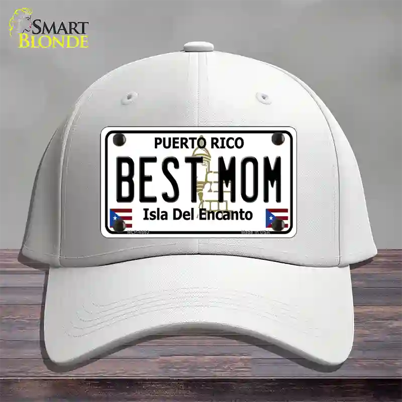 Best Mom Puerto Rico Novelty License Plate Hat Cotton / White