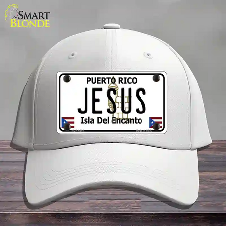 Jesus Puerto Rico Novelty License Plate Hat Cotton / White