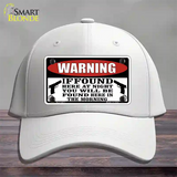 Warning If Found Novelty License Plate Hat Cotton / White