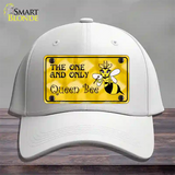 Queen Bee Yellow Novelty License Plate Hat Cotton / White