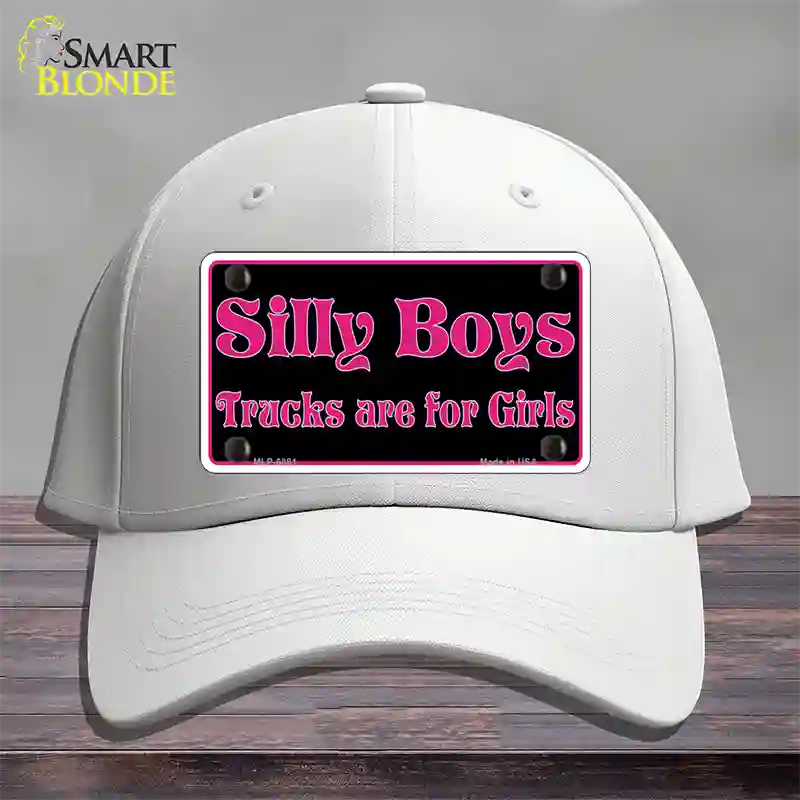 Silly Boys Trucks For Girls Novelty License Plate Hat Cotton / White