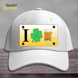 I Shamrock Beer Novelty License Plate Hat Cotton / White