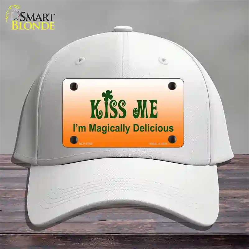 Kiss Me Novelty License Plate Hat Cotton / White