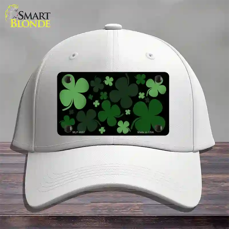 Clovers Novelty License Plate Hat Cotton / White