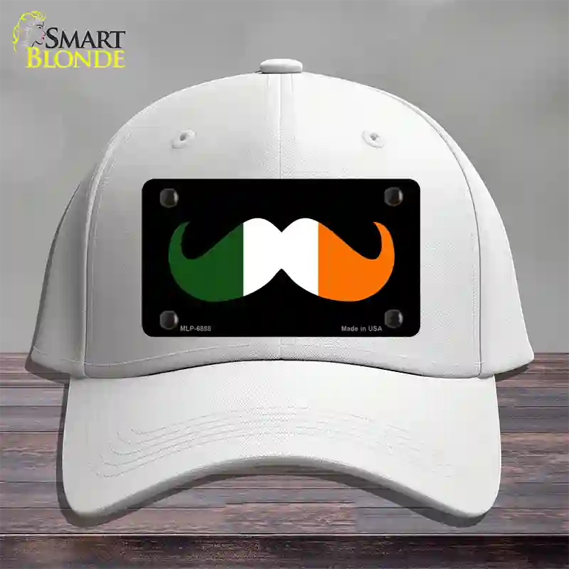 Irish Mustache Novelty License Plate Hat Cotton / White