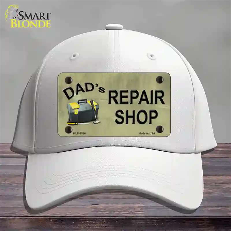 Dads Repair Shop Novelty License Plate Hat Cotton / White