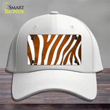 Orange White Zebra Oil Rubbed Novelty License Plate Hat Cotton / White