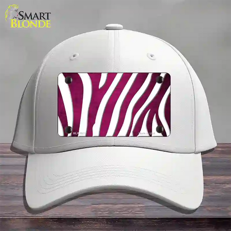 Pink White Zebra Oil Rubbed Novelty License Plate Hat Cotton / White