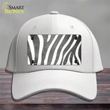 Gray White Zebra Oil Rubbed Novelty License Plate Hat Cotton / White