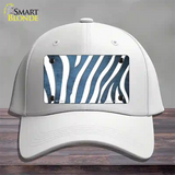 Light Blue White Zebra Oil Rubbed Novelty License Plate Hat Cotton / White