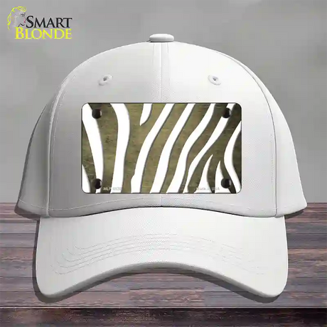 Gold White Zebra Oil Rubbed Novelty License Plate Hat Cotton / White