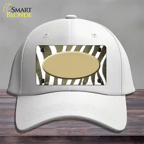 Gold White Zebra Oval Oil Rubbed Novelty License Plate Hat Cotton / White