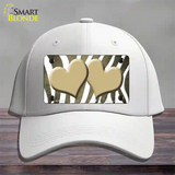 Gold White Zebra Hearts Oil Rubbed Novelty License Plate Hat Cotton / White