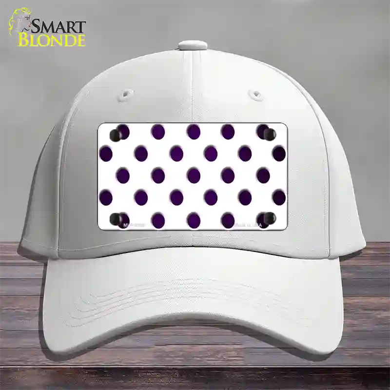 Purple White Dots Oil Rubbed Novelty License Plate Hat Cotton / White