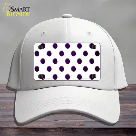 Purple White Dots Oil Rubbed Novelty License Plate Hat Cotton / White