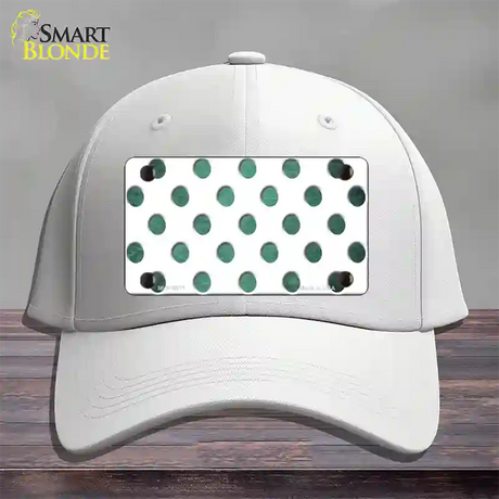 Mint White Dots Oil Rubbed Novelty License Plate Hat Cotton / White