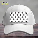 Black White Dots Oil Rubbed Novelty License Plate Hat Cotton / White