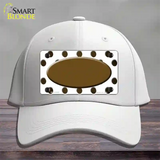 Brown White Dots Oval Oil Rubbed Novelty License Plate Hat Cotton / White