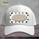 Tan White Dots Oval Oil Rubbed Novelty License Plate Hat Cotton / White