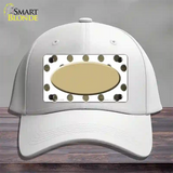 Gold White Dots Oval Oil Rubbed Novelty License Plate Hat Cotton / White