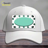 Mint White Dots Oval Oil Rubbed Novelty License Plate Hat Cotton / White