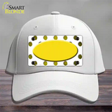 Yellow White Dots Oval Oil Rubbed Novelty License Plate Hat Cotton / White