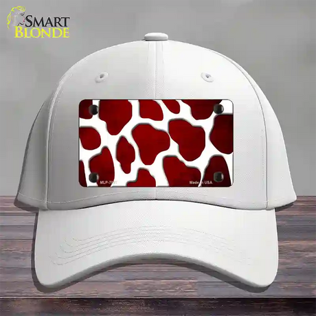 Red White Giraffe Oil Rubbed Novelty License Plate Hat Cotton / White