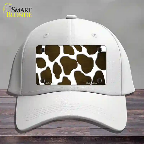 Brown White Giraffe Oil Rubbed Novelty License Plate Hat Cotton / White