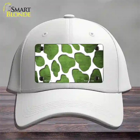 Lime Green White Giraffe Oil Rubbed Novelty License Plate Hat Cotton / White