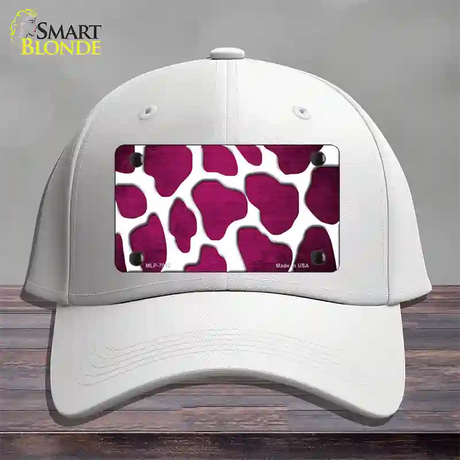 Pink White Giraffe Oil Rubbed Novelty License Plate Hat Cotton / White