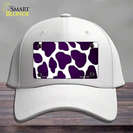 Purple White Giraffe Oil Rubbed Novelty License Plate Hat Cotton / White