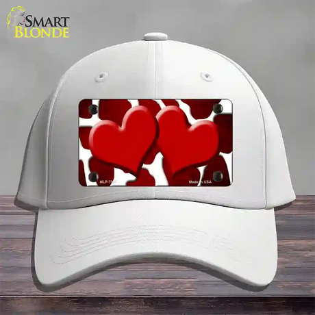 Red White Hearts Giraffe Oil Rubbed Novelty License Plate Hat Cotton / White