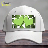 Lime Green White Hearts Giraffe Oil Rubbed Novelty License Plate Hat Cotton / White