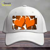 Orange White Hearts Giraffe Oil Rubbed Novelty License Plate Hat Cotton / White