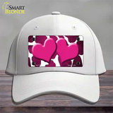 Pink White Hearts Giraffe Oil Rubbed Novelty License Plate Hat Cotton / White