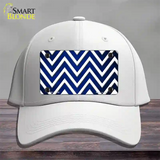 Blue White Chevron Oil Rubbed Novelty License Plate Hat Cotton / White