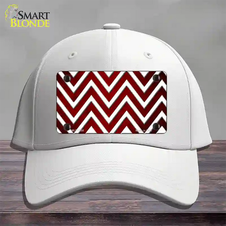 Red White Chevron Oil Rubbed Novelty License Plate Hat Cotton / White