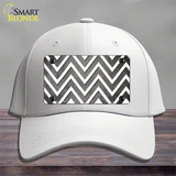 Gray White Chevron Oil Rubbed Novelty License Plate Hat Cotton / White