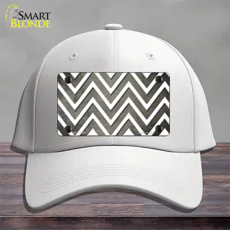 Tan White Chevron Oil Rubbed Novelty License Plate Hat Cotton / White