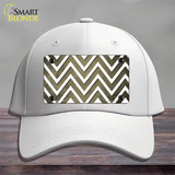 Gold White Chevron Oil Rubbed Novelty License Plate Hat Cotton / White