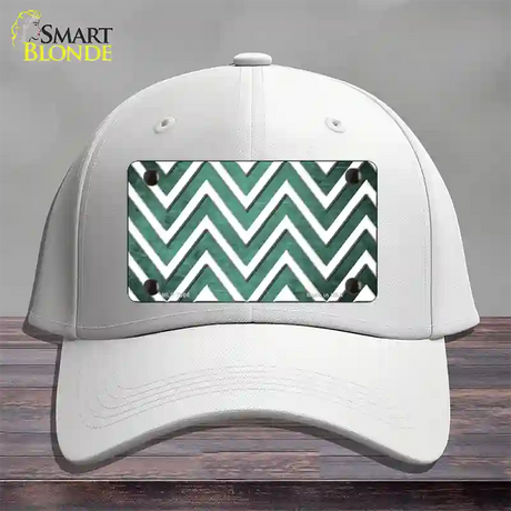 Mint White Chevron Oil Rubbed Novelty License Plate Hat Cotton / White