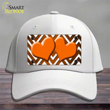 Orange White Hearts Chevron Oil Rubbed Novelty License Plate Hat Cotton / White