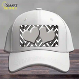 Gray White Hearts Chevron Oil Rubbed Novelty License Plate Hat Cotton / White