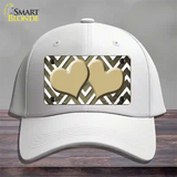 Gold White Hearts Chevron Oil Rubbed Novelty License Plate Hat Cotton / White