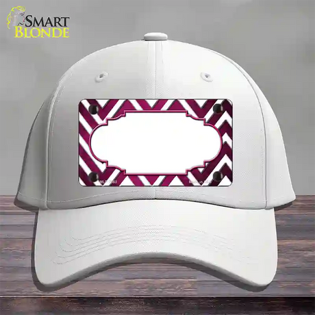 Pink White Chevron Scallop Oil Rubbed Novelty License Plate Hat Cotton / White