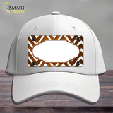 Orange White Chevron Scallop Oil Rubbed Novelty License Plate Hat Cotton / White